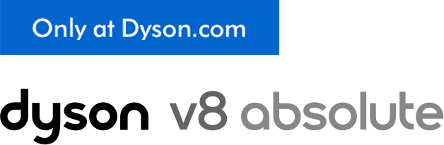 Dyson v8 absolute only at dyson.com logo